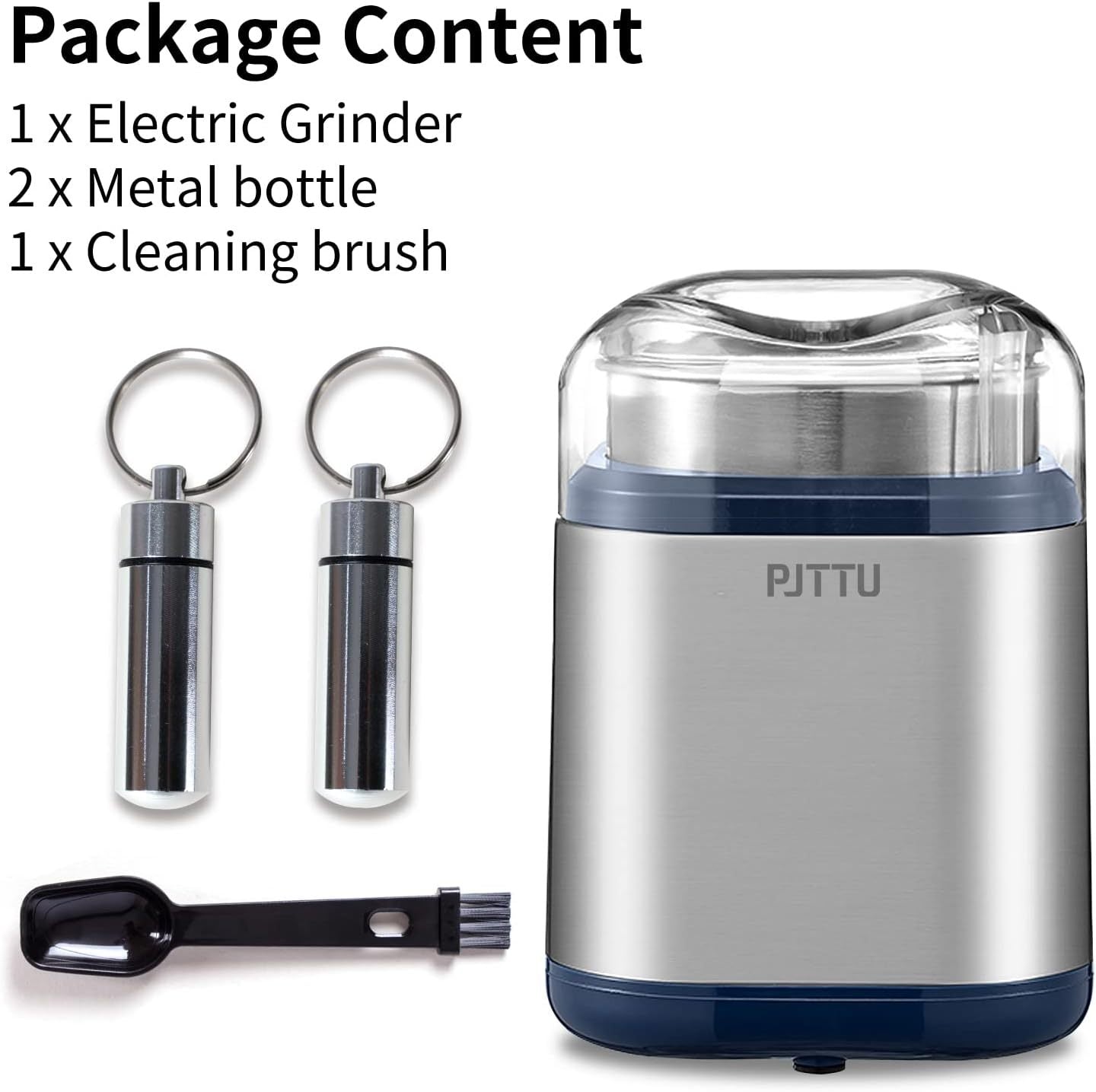 Electric Grinder For Herb,pice,Pollen And Coffee Fast Grinding For Flower Buds,Dry Spices,And Herbs Compact Size Silver
